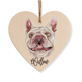 Pet Portrait Wooden Heart Ornament
